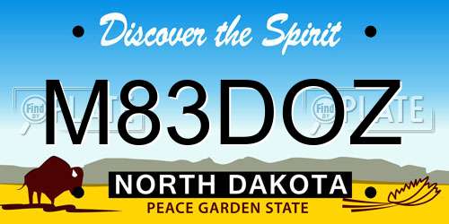M83DOZ North Dakota License Plate