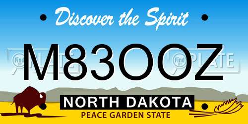 M83OOZ North Dakota License Plate