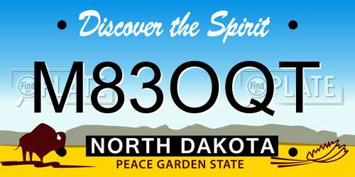 M83OQT North Dakota License Plate