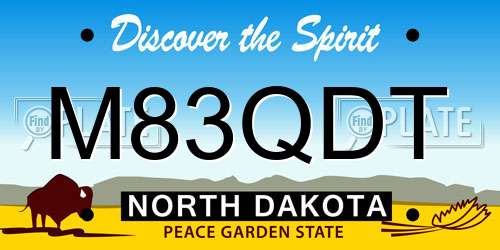M83QDT North Dakota License Plate