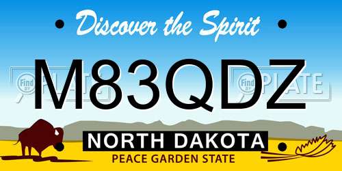 M83QDZ North Dakota License Plate