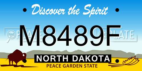 M8489F North Dakota License Plate