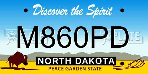 M860PD North Dakota License Plate
