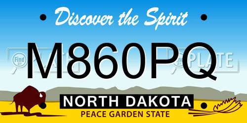 M860PQ North Dakota License Plate