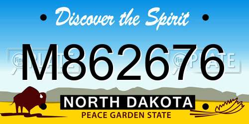M862676 North Dakota License Plate