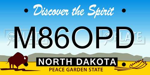 M86OPD North Dakota License Plate