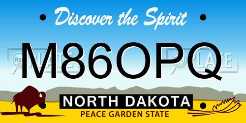 M86OPQ North Dakota License Plate
