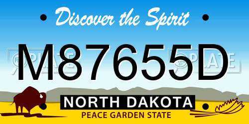 M87655D North Dakota License Plate