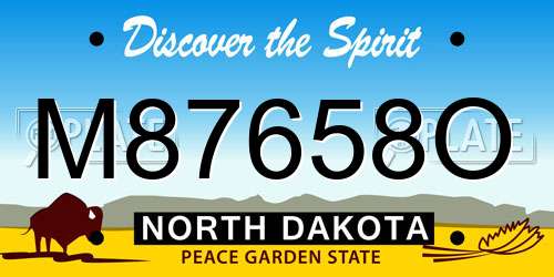 M87658O North Dakota License Plate
