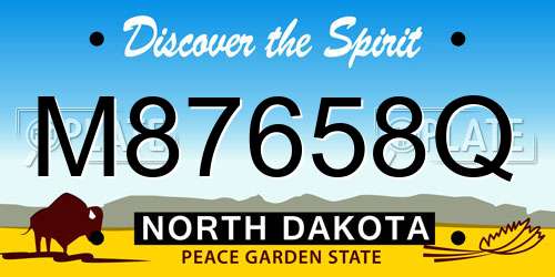 M87658Q North Dakota License Plate