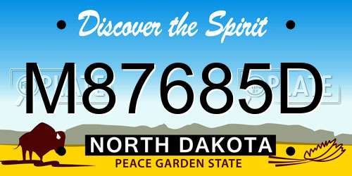 M87685D North Dakota License Plate