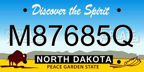 M87685Q North Dakota License Plate