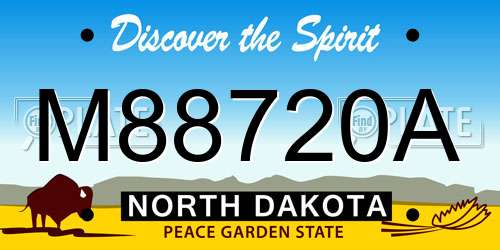M88720A North Dakota License Plate