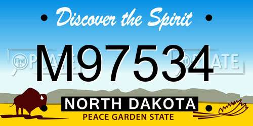 M97534 North Dakota License Plate