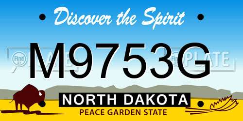 M9753G North Dakota License Plate