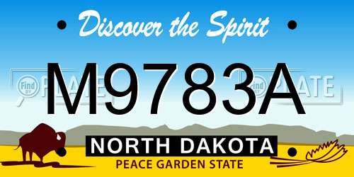 M9783A North Dakota License Plate