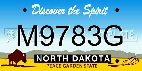 M9783G North Dakota License Plate