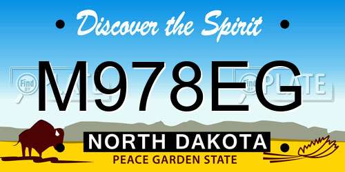 M978EG North Dakota License Plate