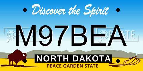 M97BEA North Dakota License Plate