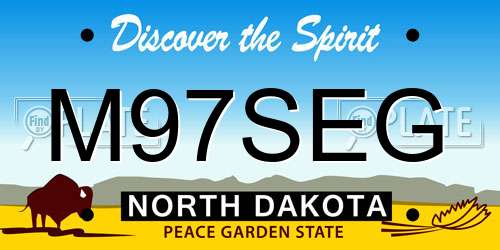 M97SEG North Dakota License Plate