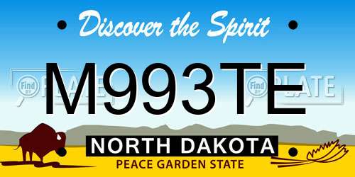 M993TE North Dakota License Plate