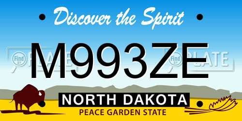 M993ZE North Dakota License Plate