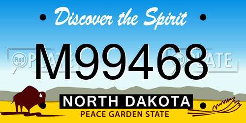 M99468 North Dakota License Plate