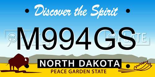 M994GS North Dakota License Plate