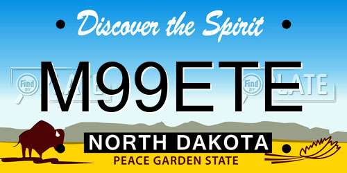 M99ETE North Dakota License Plate