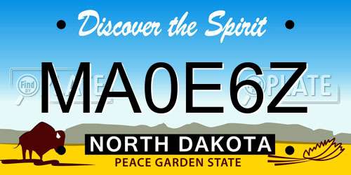 MA0E6Z North Dakota License Plate