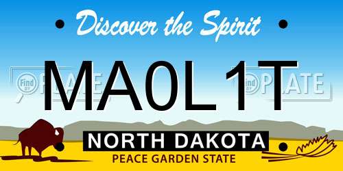 MA0L1T North Dakota License Plate