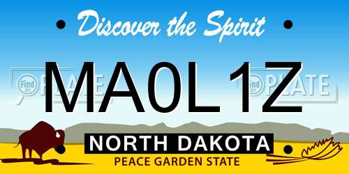 MA0L1Z North Dakota License Plate