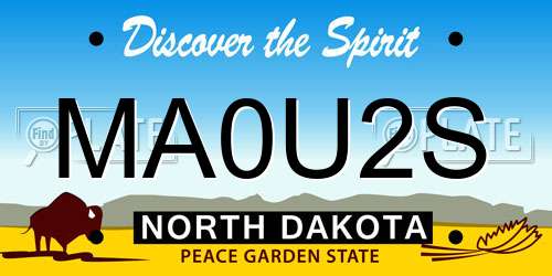 MA0U2S North Dakota License Plate