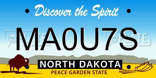 MA0U7S North Dakota License Plate