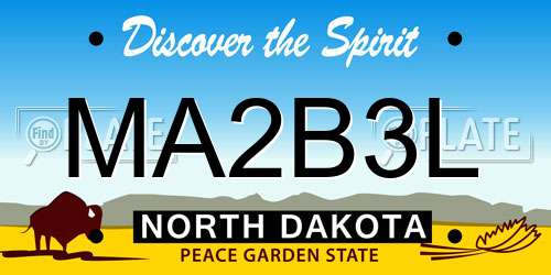 MA2B3L North Dakota License Plate