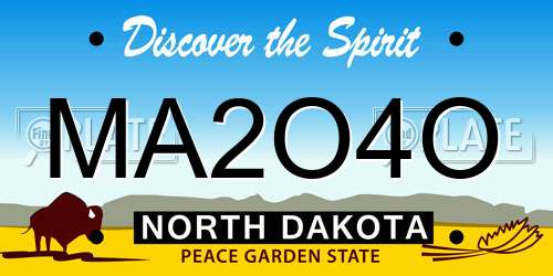 MA2O4O North Dakota License Plate