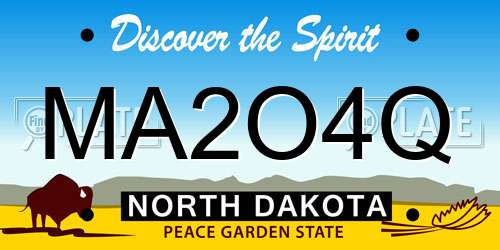 MA2O4Q North Dakota License Plate
