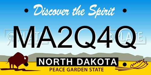 MA2Q4Q North Dakota License Plate