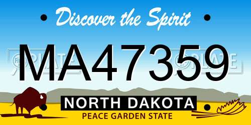 MA47359 North Dakota License Plate