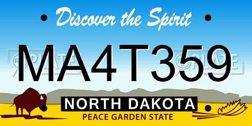 MA4T359 North Dakota License Plate