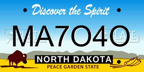 MA7O4O North Dakota License Plate