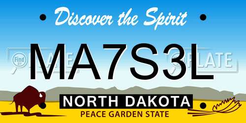 MA7S3L North Dakota License Plate