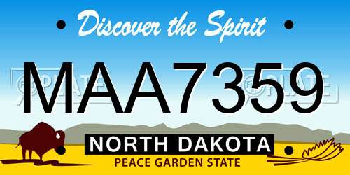 MAA7359 North Dakota License Plate
