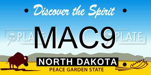 MAC9 North Dakota License Plate