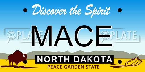 MACE North Dakota License Plate