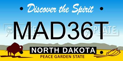 MAD36T North Dakota License Plate