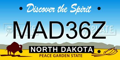 MAD36Z North Dakota License Plate