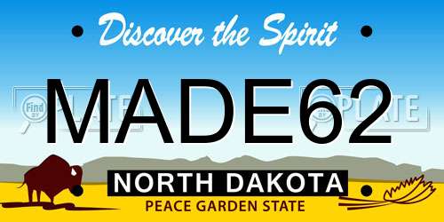 MADE62 North Dakota License Plate