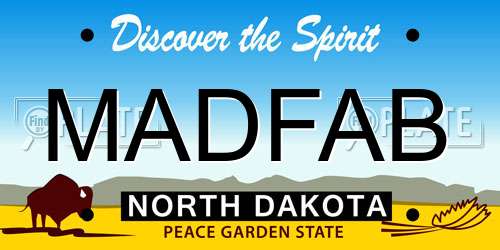 MADFAB North Dakota License Plate