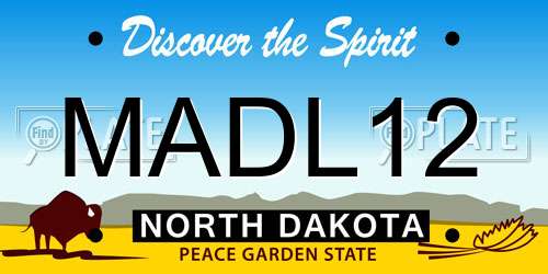 MADL12 North Dakota License Plate